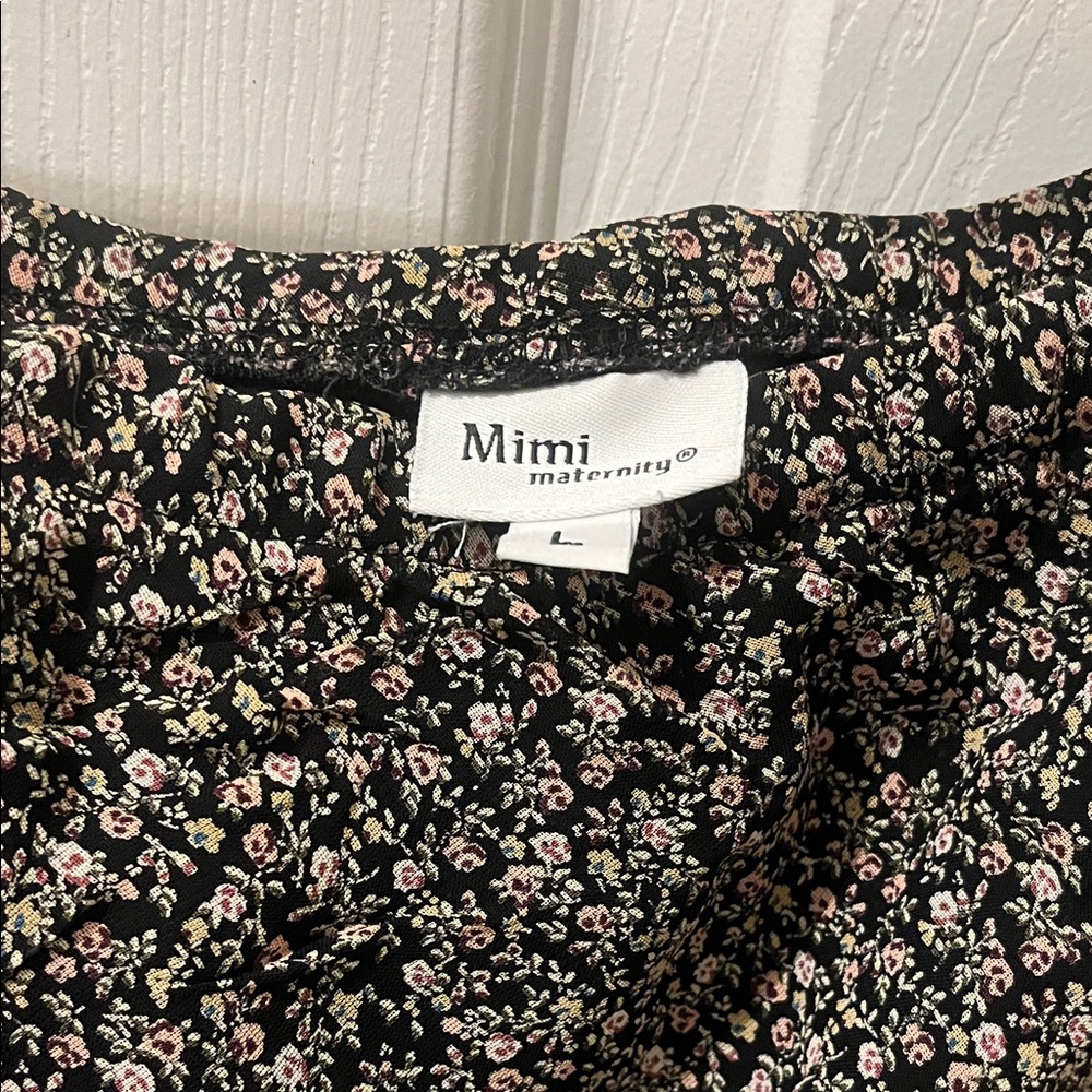 Mimi Maternity Black Vintage Floral Maxi Skirt - Picture 2 of 3